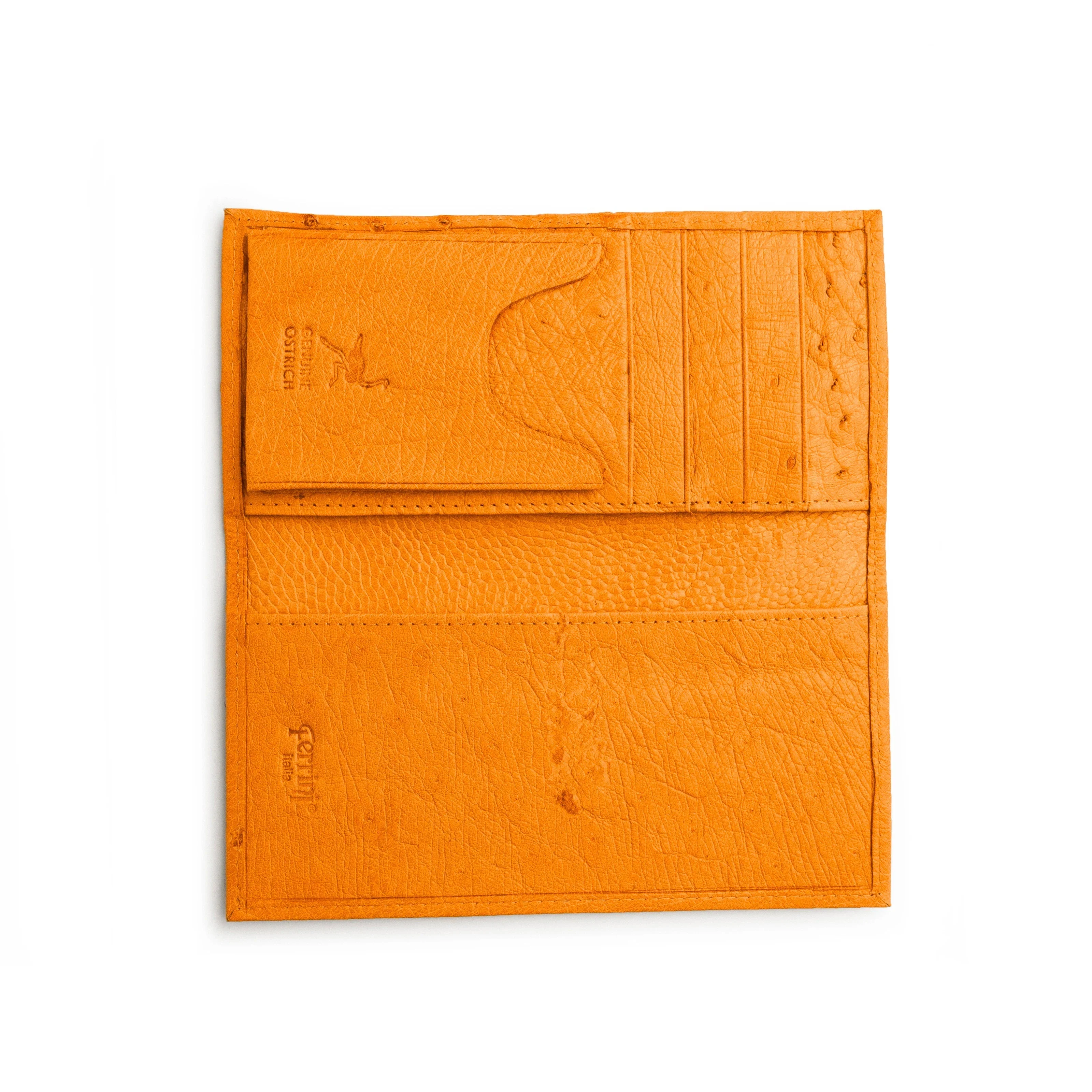 Smooth Ostrich Checkbook Cover in Buttercup - Image 3