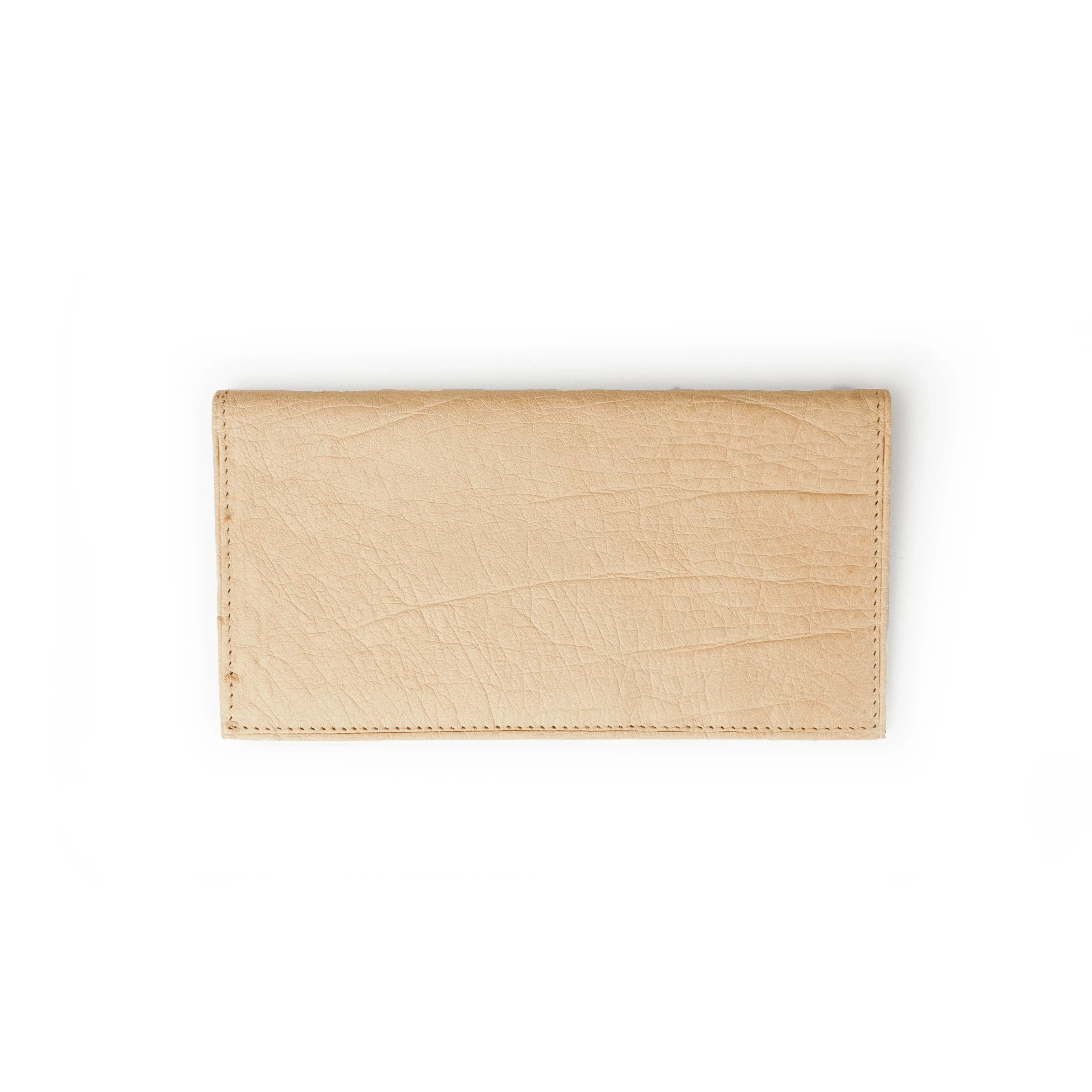 Smooth Ostrich Checkbook Cover in White - Image 3