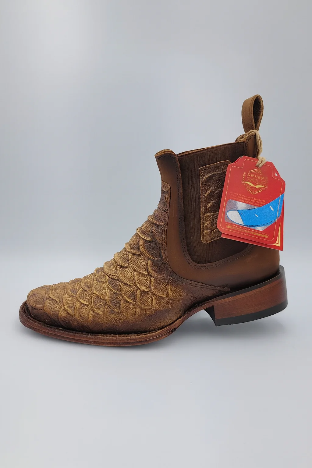 Square Toe Ankle Boots Python Print Oryx - Image 4