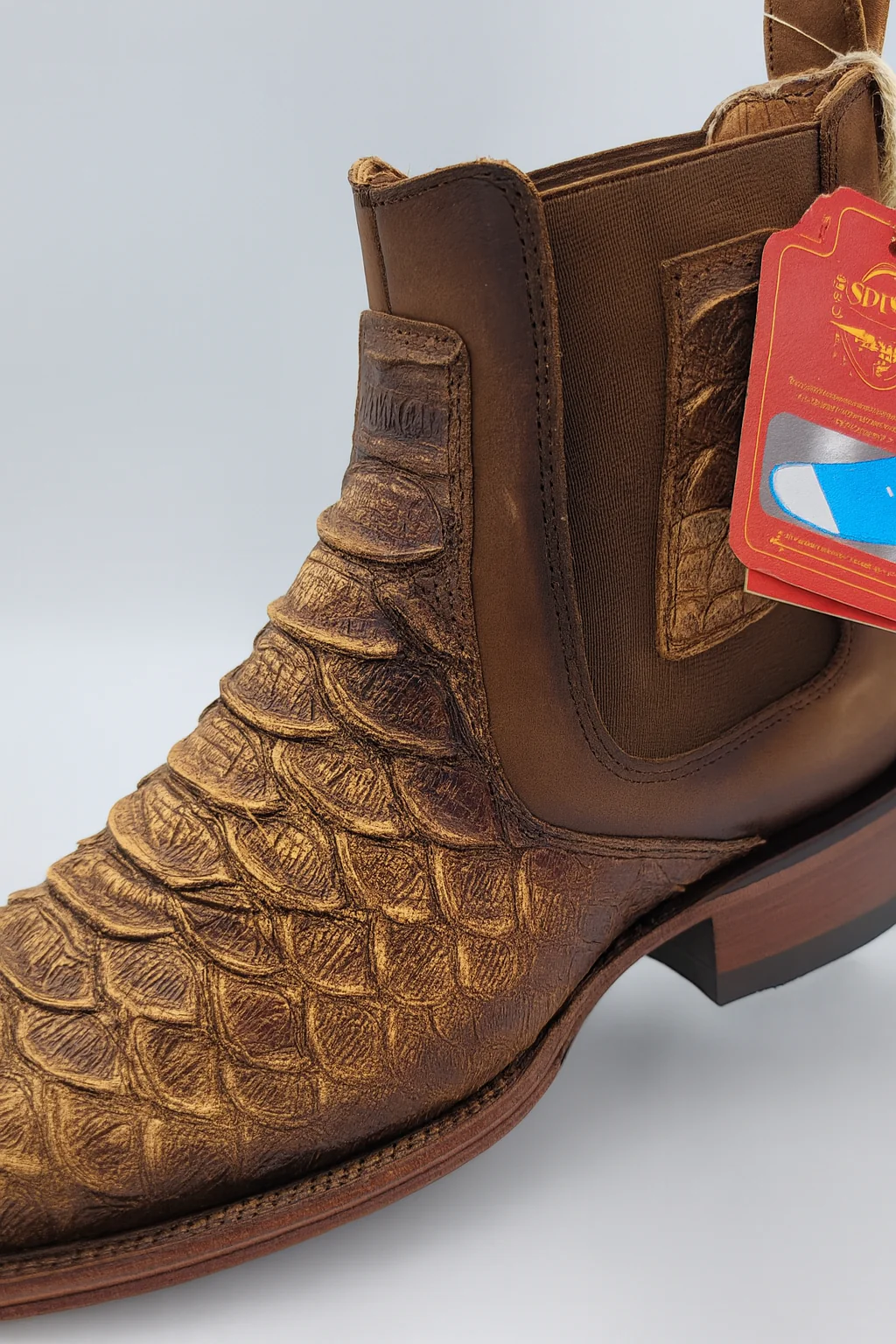 Square Toe Ankle Boots Python Print Oryx - Image 5