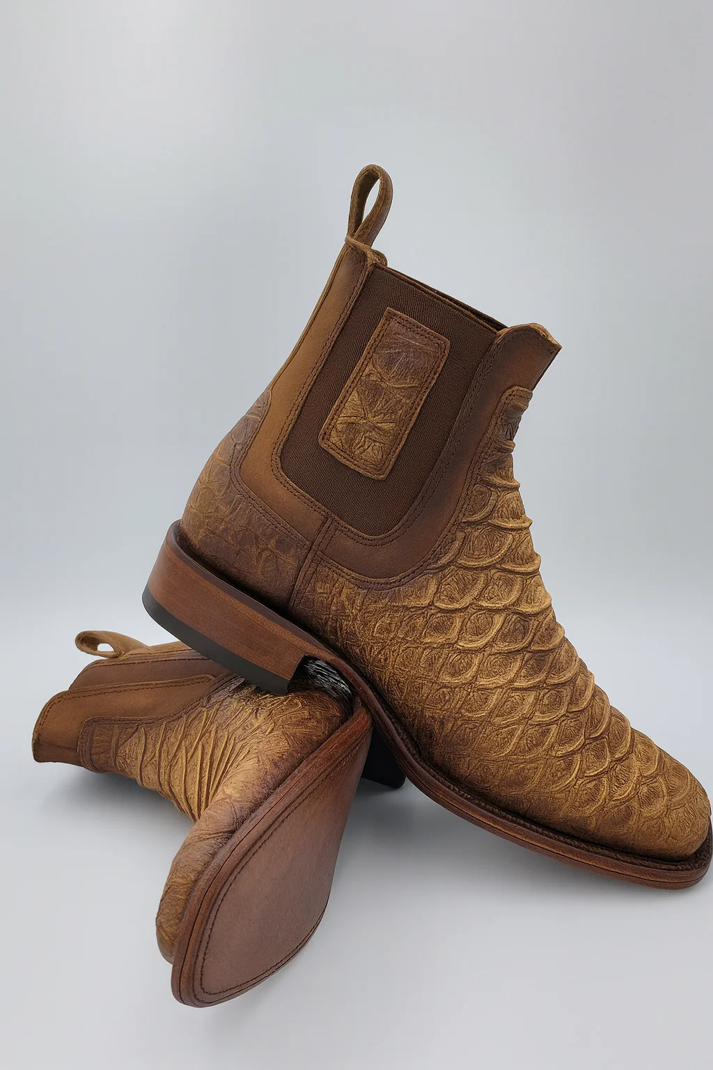 Square Toe Ankle Boots Python Print Oryx - Image 6