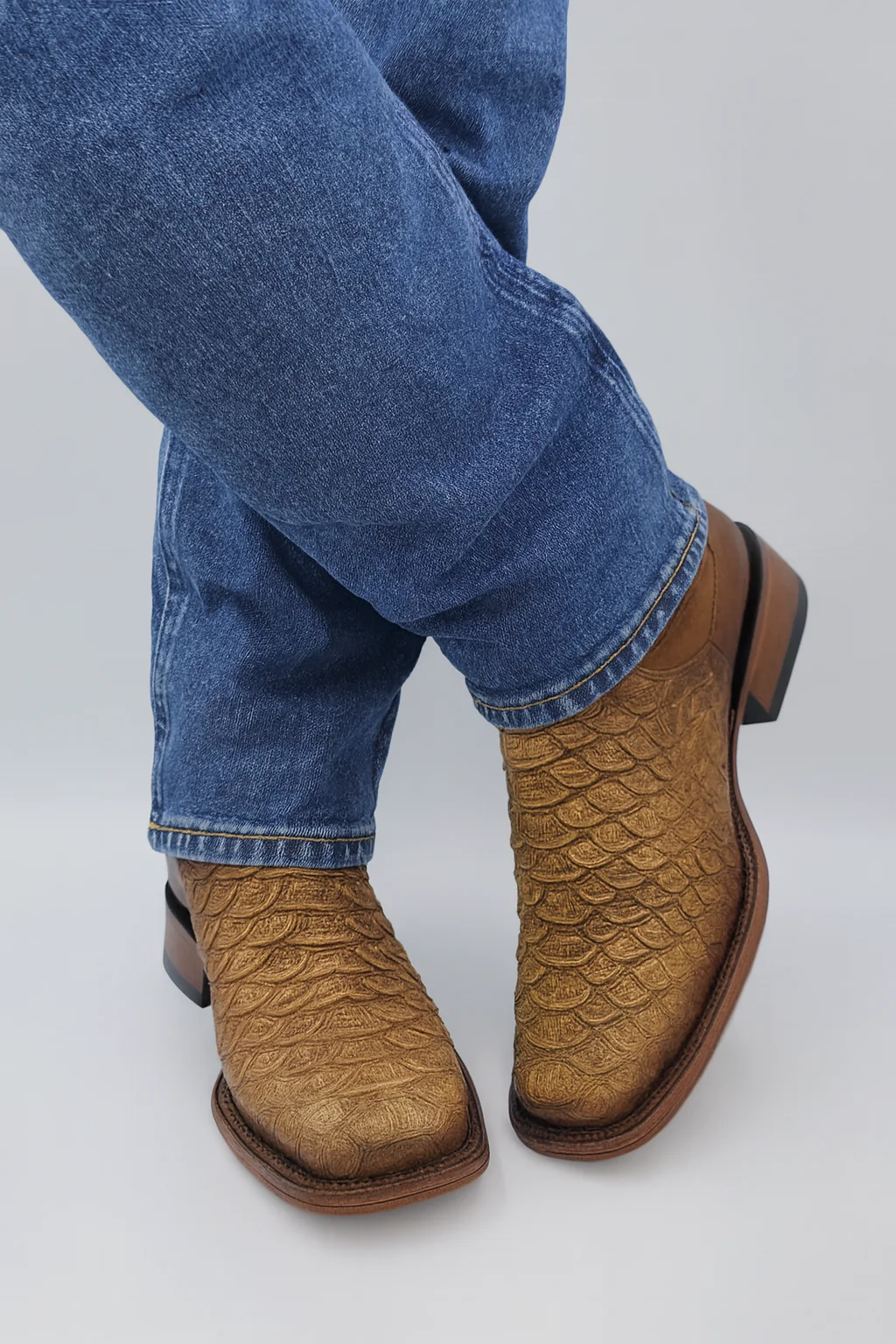 Square Toe Ankle Boots Python Print Oryx - Image 7