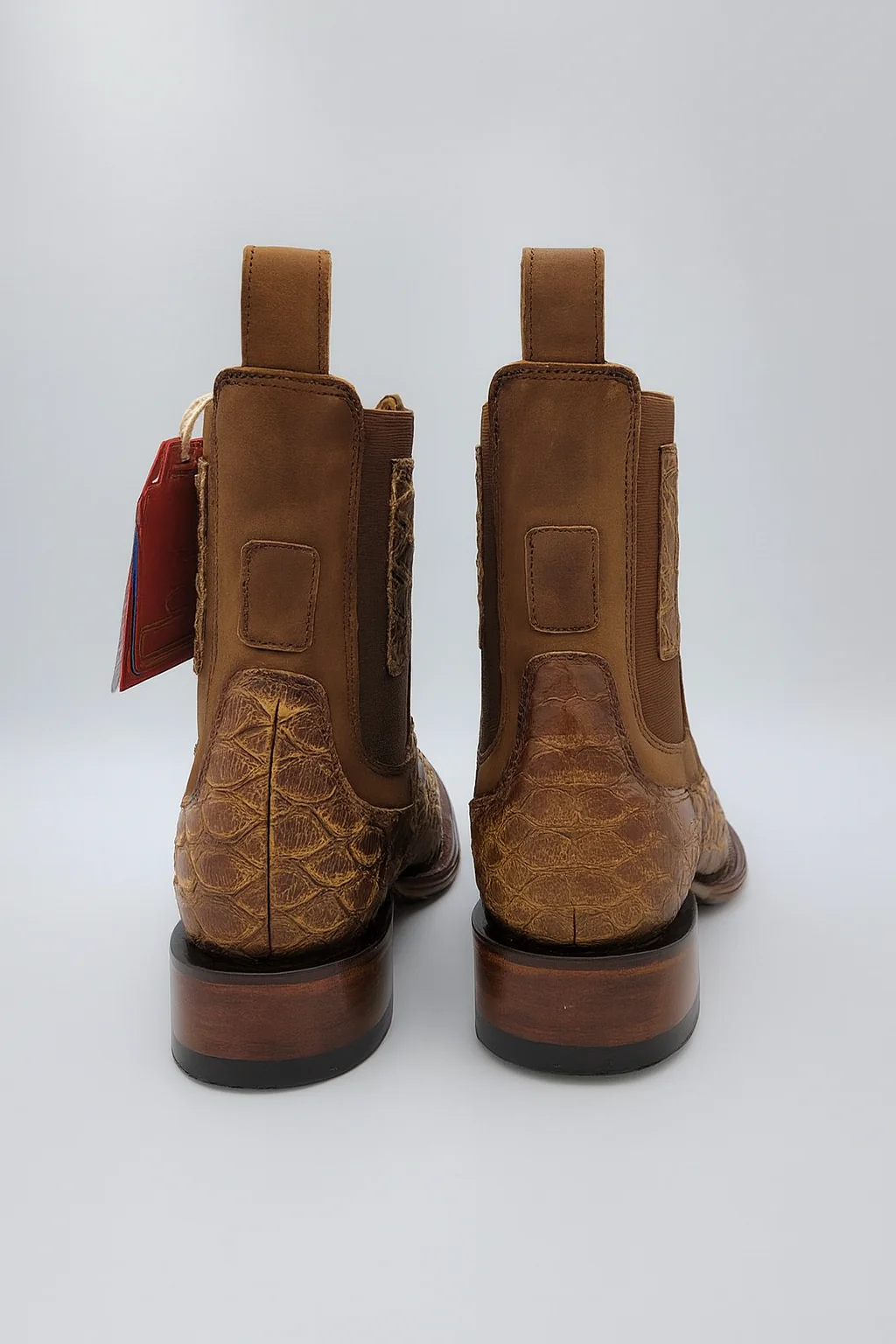 Square Toe Ankle Boots Python Print Oryx - Image 9