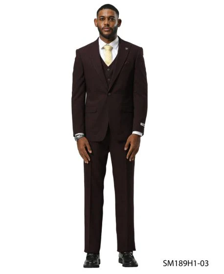 Stacy Adams Men's 3 Piece Hybrid Fit Suit - Tattersall Pattern - Image 3