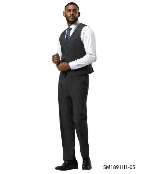 Stacy Adams Men's 3 Piece Hybrid Fit Suit - Tattersall Pattern - Image 4