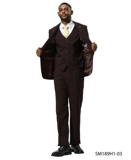 Stacy Adams Men's 3 Piece Hybrid Fit Suit - Tattersall Pattern - Image 5