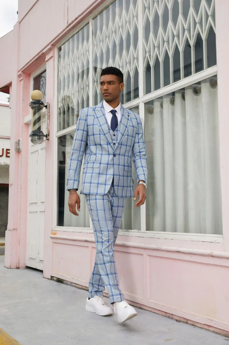 Stacy Adams Men's 3-Piece Hybrid Plaid Suit - Image 2