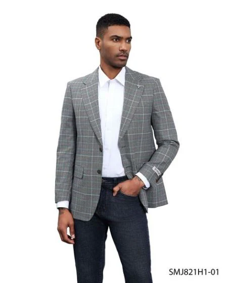 Stacy Adams Men's Hybrid Fit Sport Coat - Windowpane Plaid - Image 2