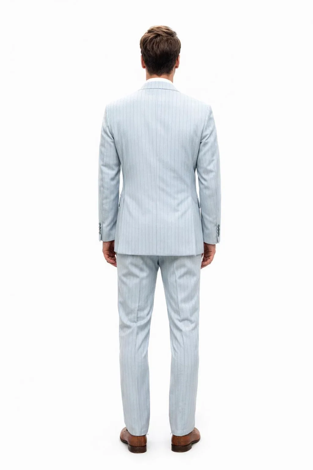 Statement Men’s 2-Piece 100% Wool Double Breasted Pinstripe Suit - Image 2