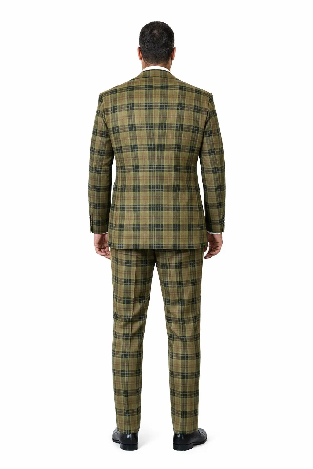 Statement Men’s 3-Piece Plaid Wool Suit – 100% Wool Modern Fit with Wide Peak Lapel - Image 4