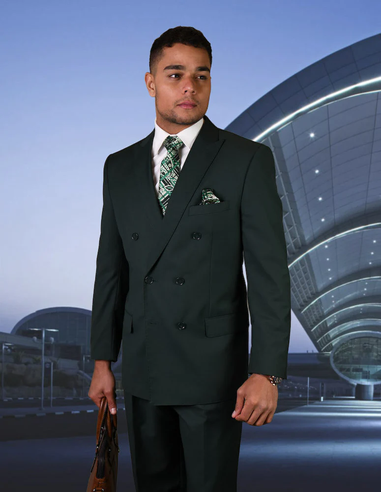 Statement Men's 2-Piece 100% Wool Modern Fit Fashion Suit – Double-Breasted Style - Image 3