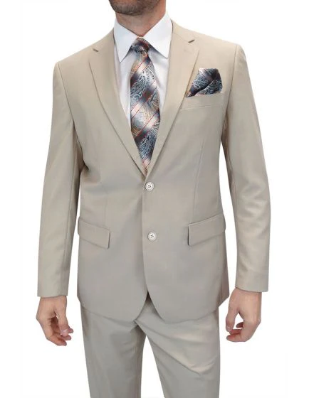 Statement Men's 2 Piece 100% Wool Modern Fit Suit - Solid Colors - Image 4