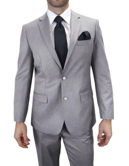 Statement Men's 2 Piece 100% Wool Modern Fit Suit - Solid Colors - Image 5