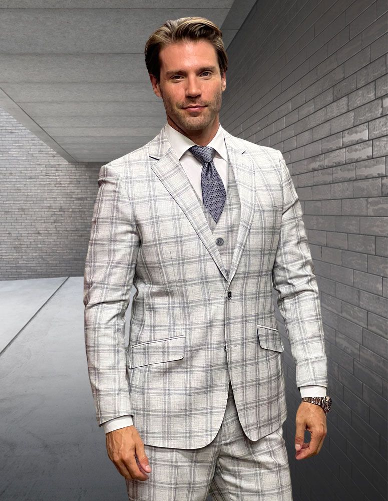 Statement Men's 3-Piece Fashion Suit – 100% Wool with Contemporary Modern Fit - Image 2