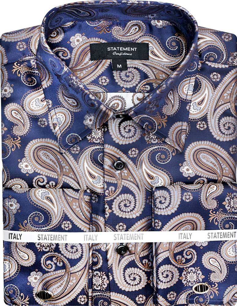 Statement Men's Long Sleeve Woven Shirt –  Stylish Designs - Image 4