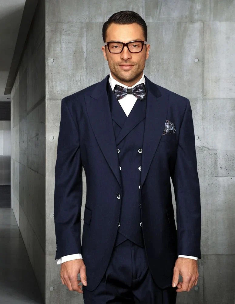 Statement Suit - Statement Italy Suit - Wool Suit - Statement Men's Outlet 100% Wool Suit - Unique Double Breasted Vest - Image 7