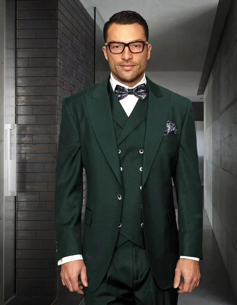 Statement Suit - Statement Italy Suit - Wool Suit - Statement Men's Outlet 100% Wool Suit - Unique Double Breasted Vest - Image 8