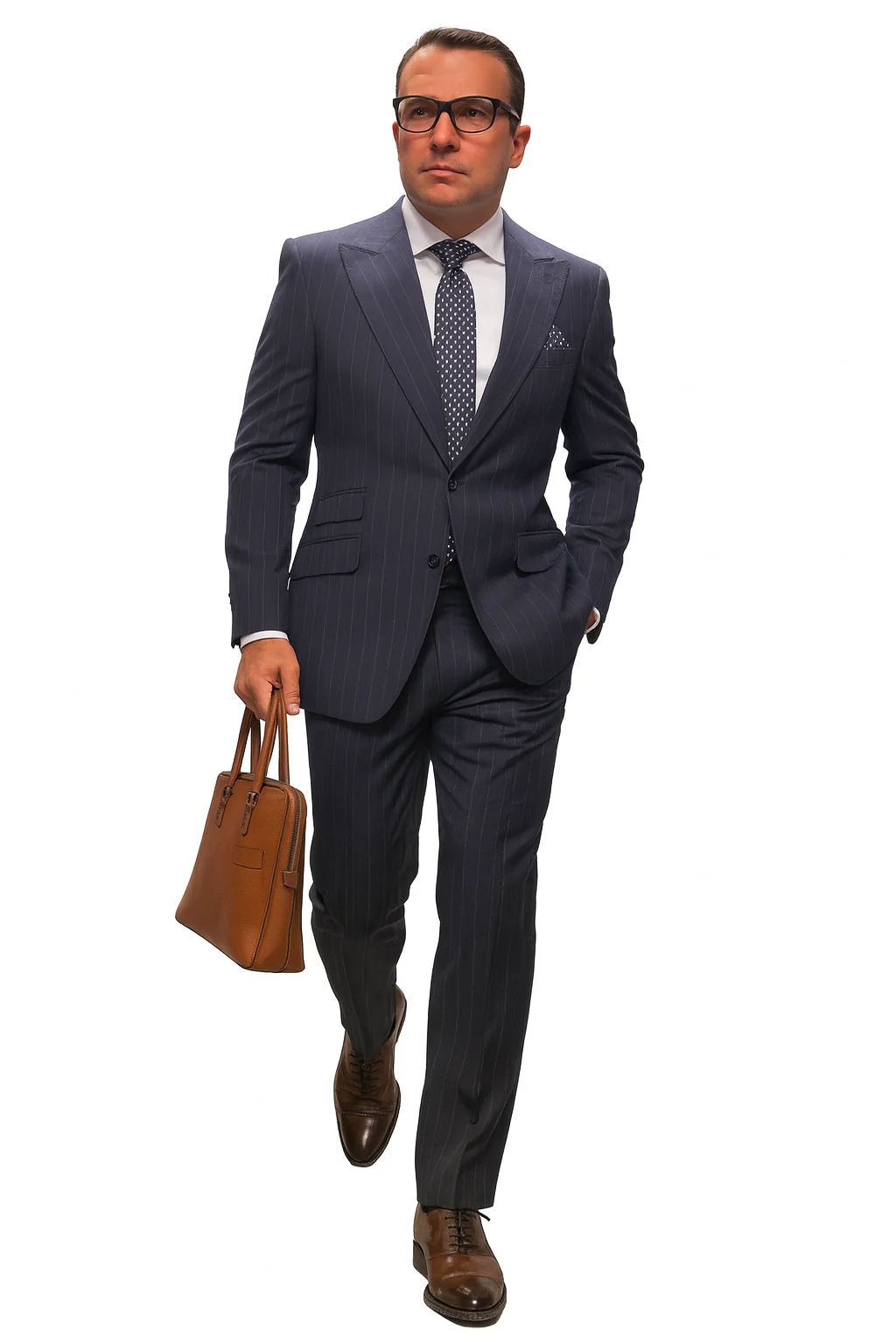Statement Suits - Wool Suits - Peak Lapel Suits - Ticket Pocket - Modern Fit - Charcoal Stripe Suit - Image 4