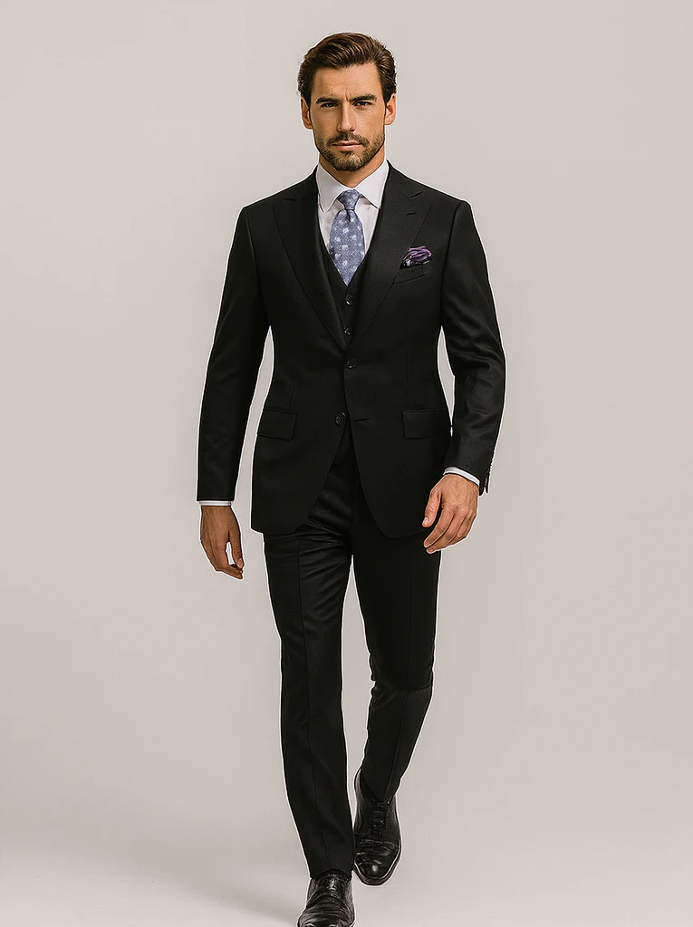 Steve Harvey Suits Brand - Mens Black Suit - Designer Brand Suit No Pleated Pants Modern Fit - Image 7