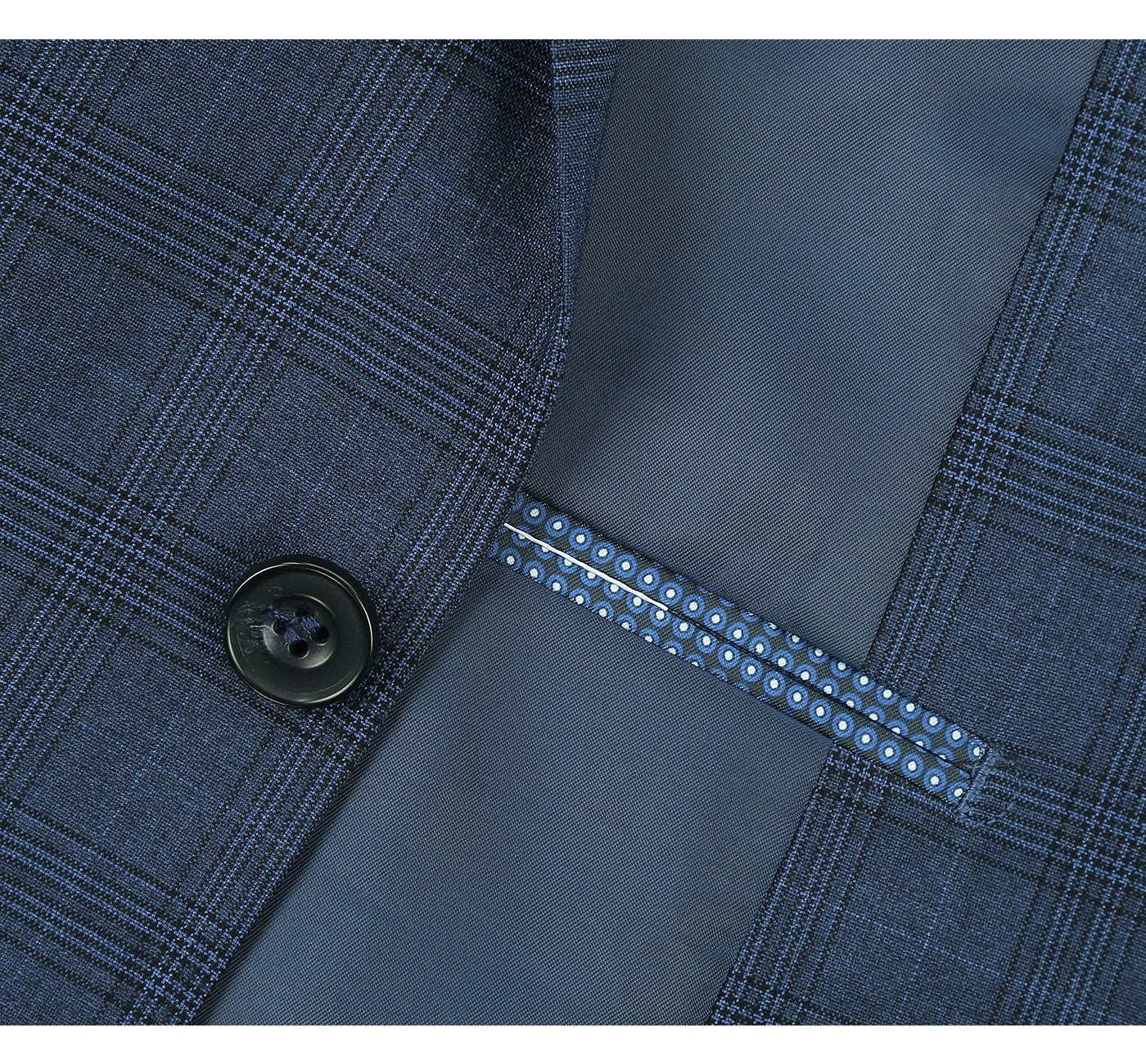 278-2 Men's 3-Piece Classic Fit Single Breasted Windowpane Suit - Image 4