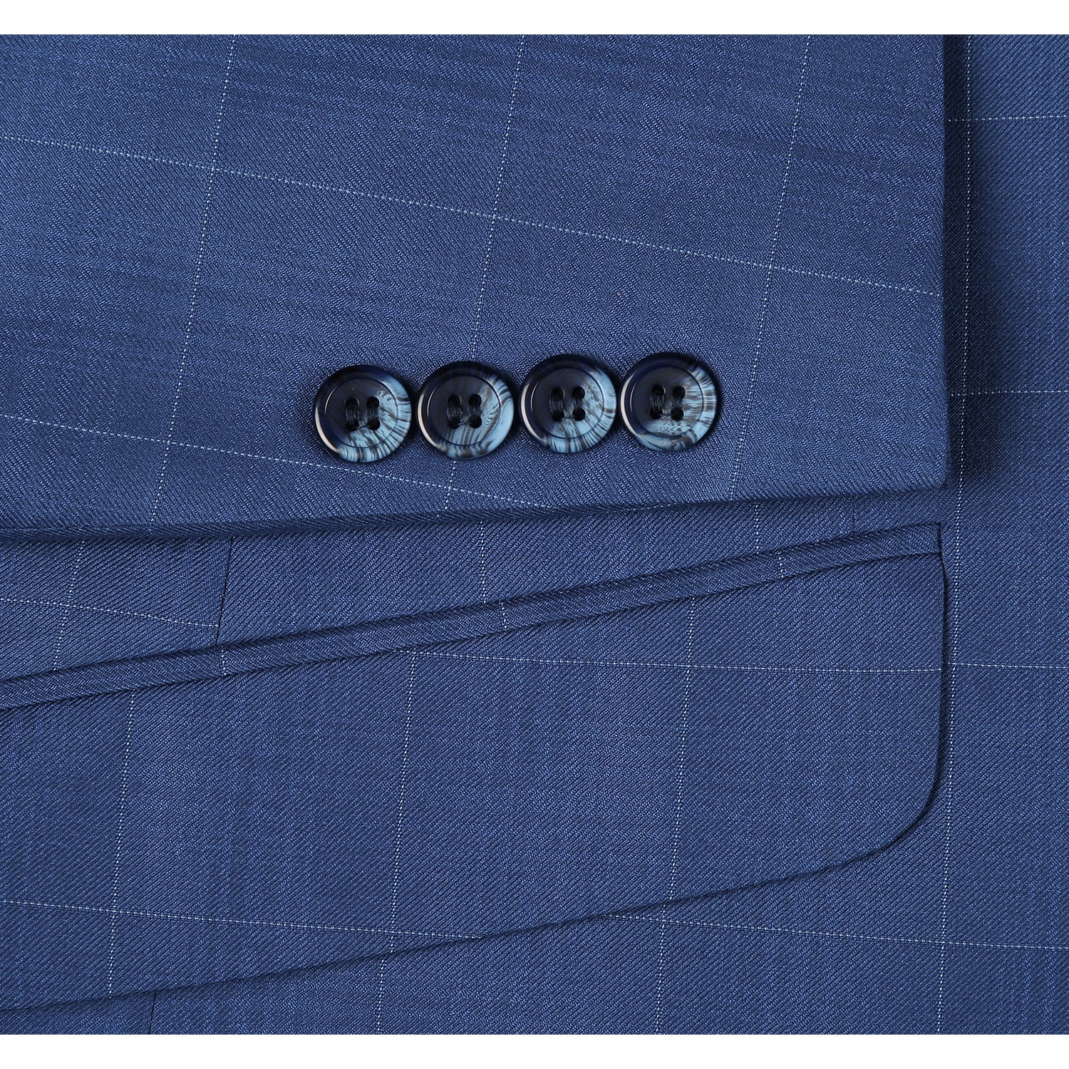 291-20 Men's Slim Fit 2-Piece Single Breasted Check Dress Suit - Image 6