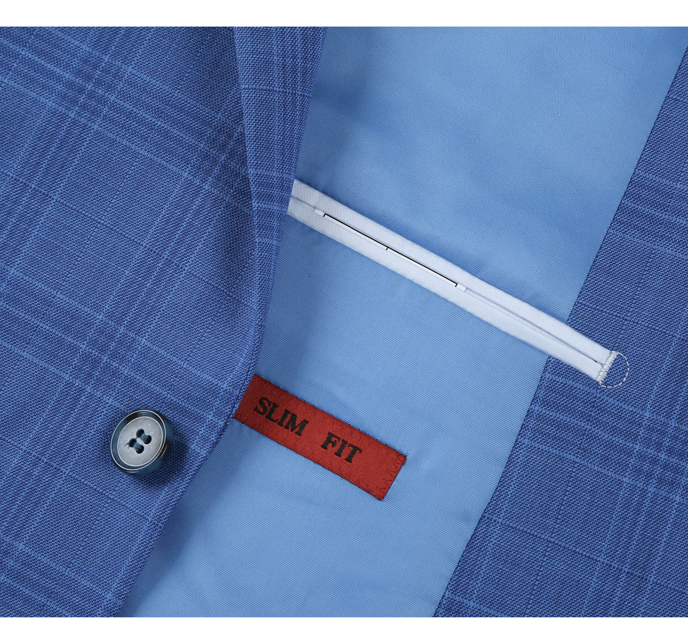 293-10 Men's 2-Piece Slim Fit Windowpane Check Dress Stretch Suit - Image 8