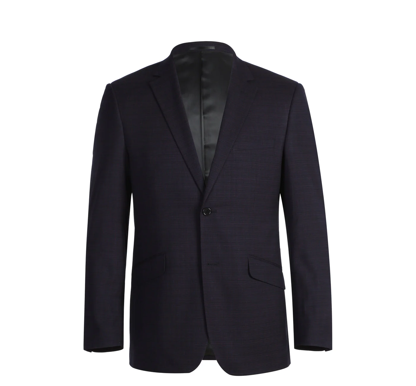 293-13 Men's Classic Fit Single Breasted Black Micro Check Notch Lapel Suits - Image 2