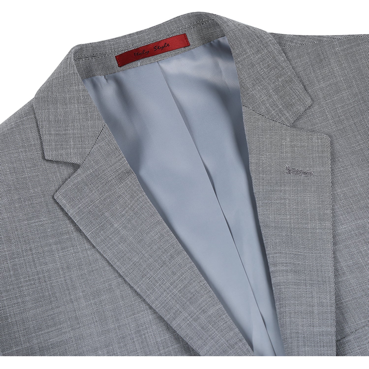 293-17 Men's Slim Fit Notch Lapels Gray Solid Suits - Image 3