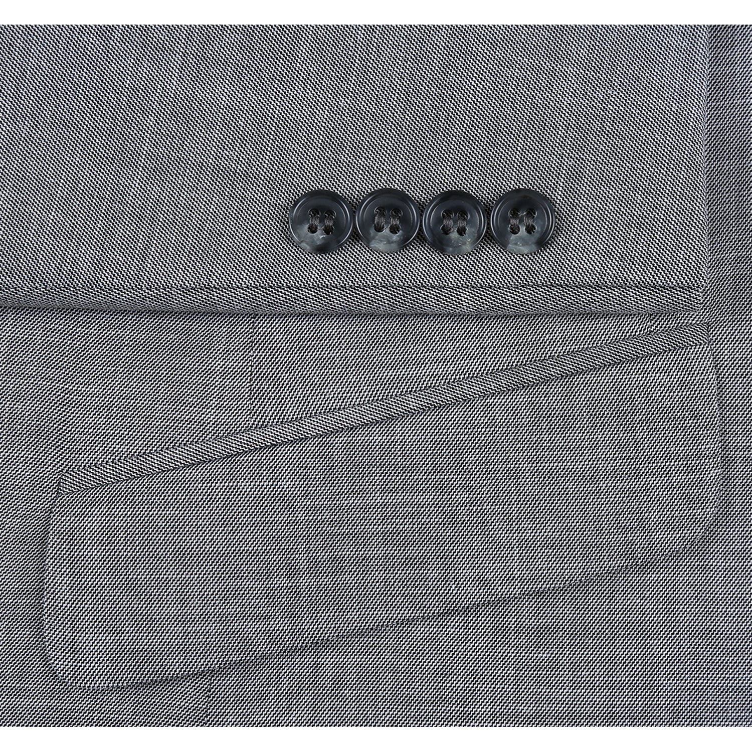 293-17 Men's Slim Fit Notch Lapels Gray Solid Suits - Image 4
