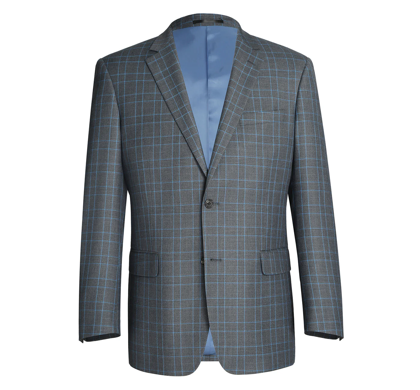 293-5 Men's Two Piece Classic Fit Windowpane Check Dress Suit - Image 2
