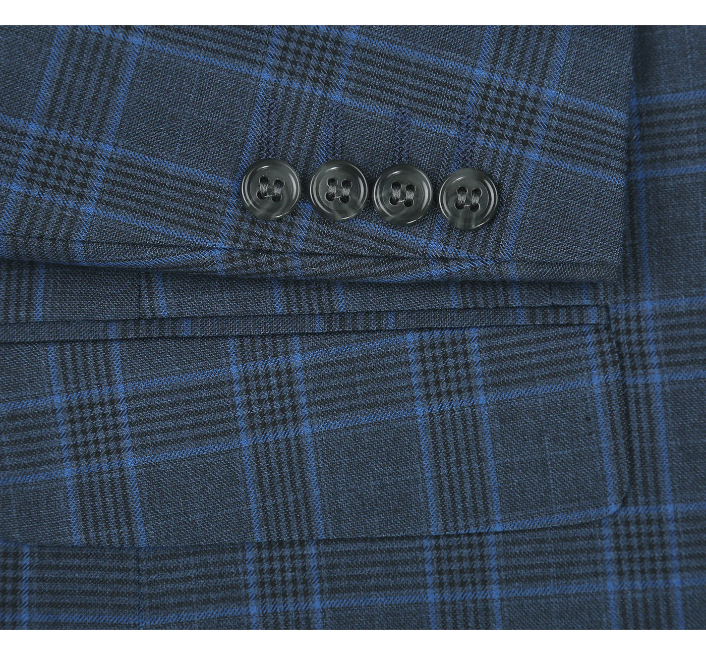 293-6 Men's Two Piece Classic Fit Windowpane Check Dress Suit - Image 5
