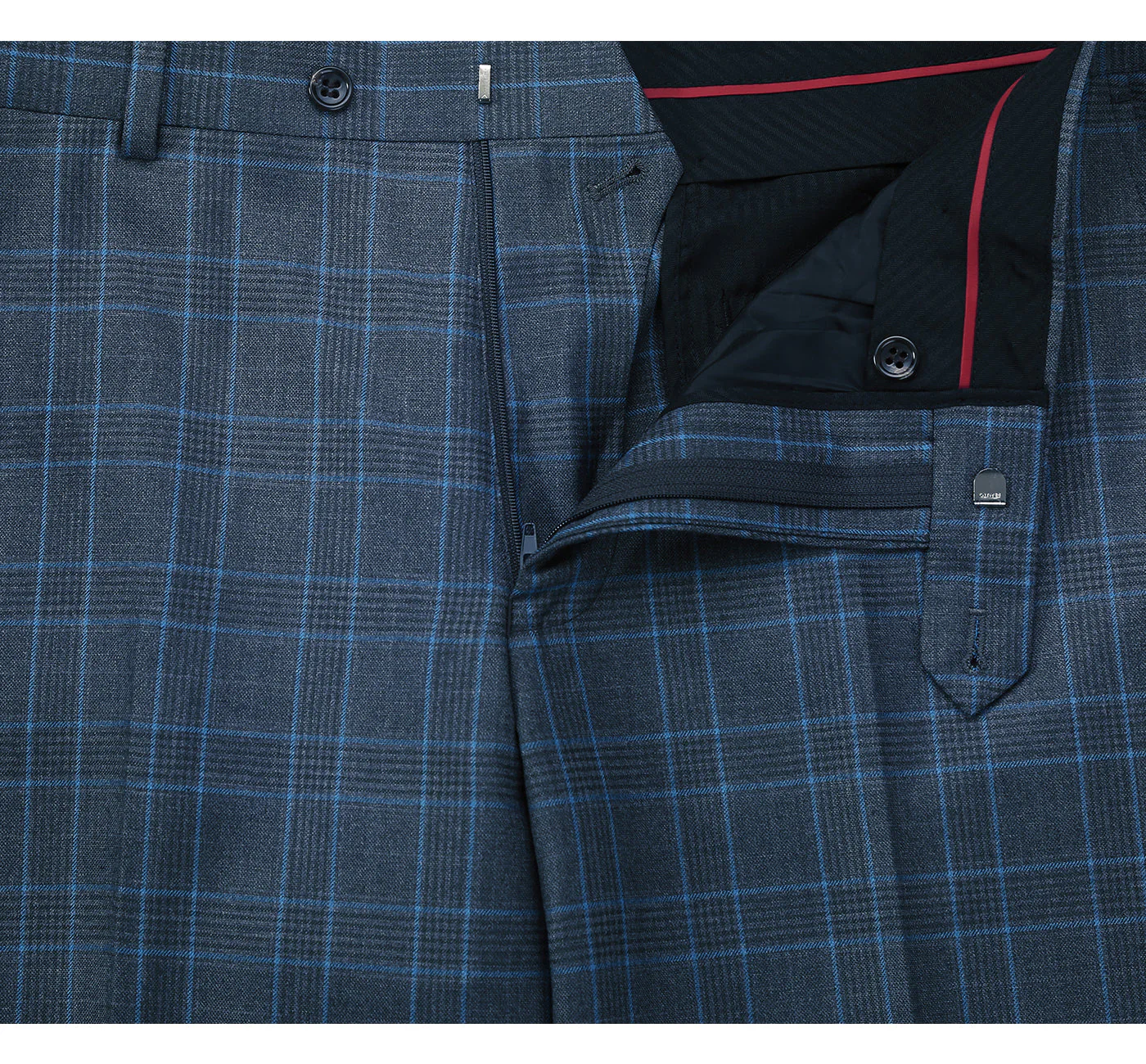 293-6 Men's Two Piece Classic Fit Windowpane Check Dress Suit - Image 8