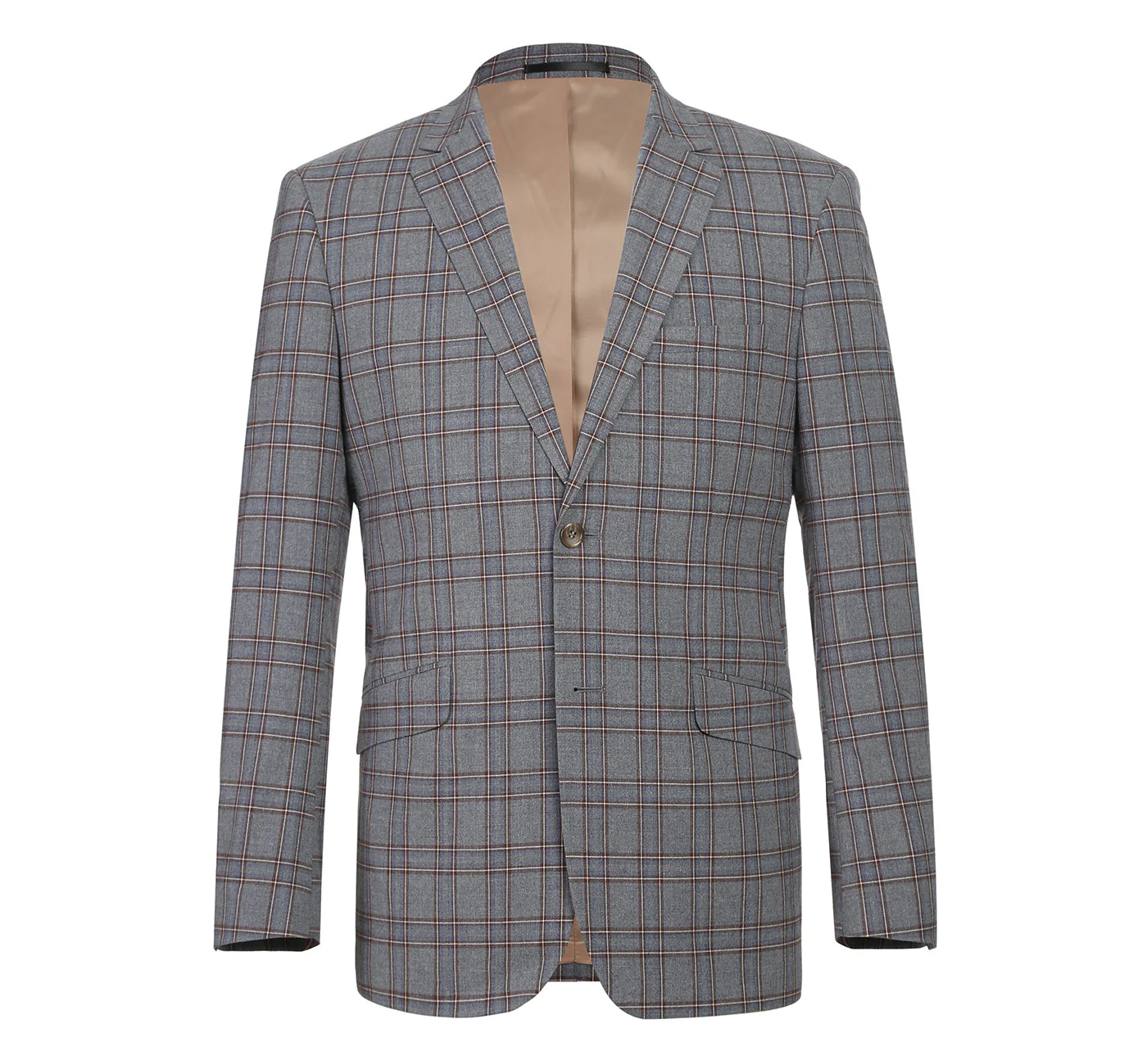 293-7 Men's Two Piece Slim Fit Stretch Windowpane Check Dress Suit - Image 2