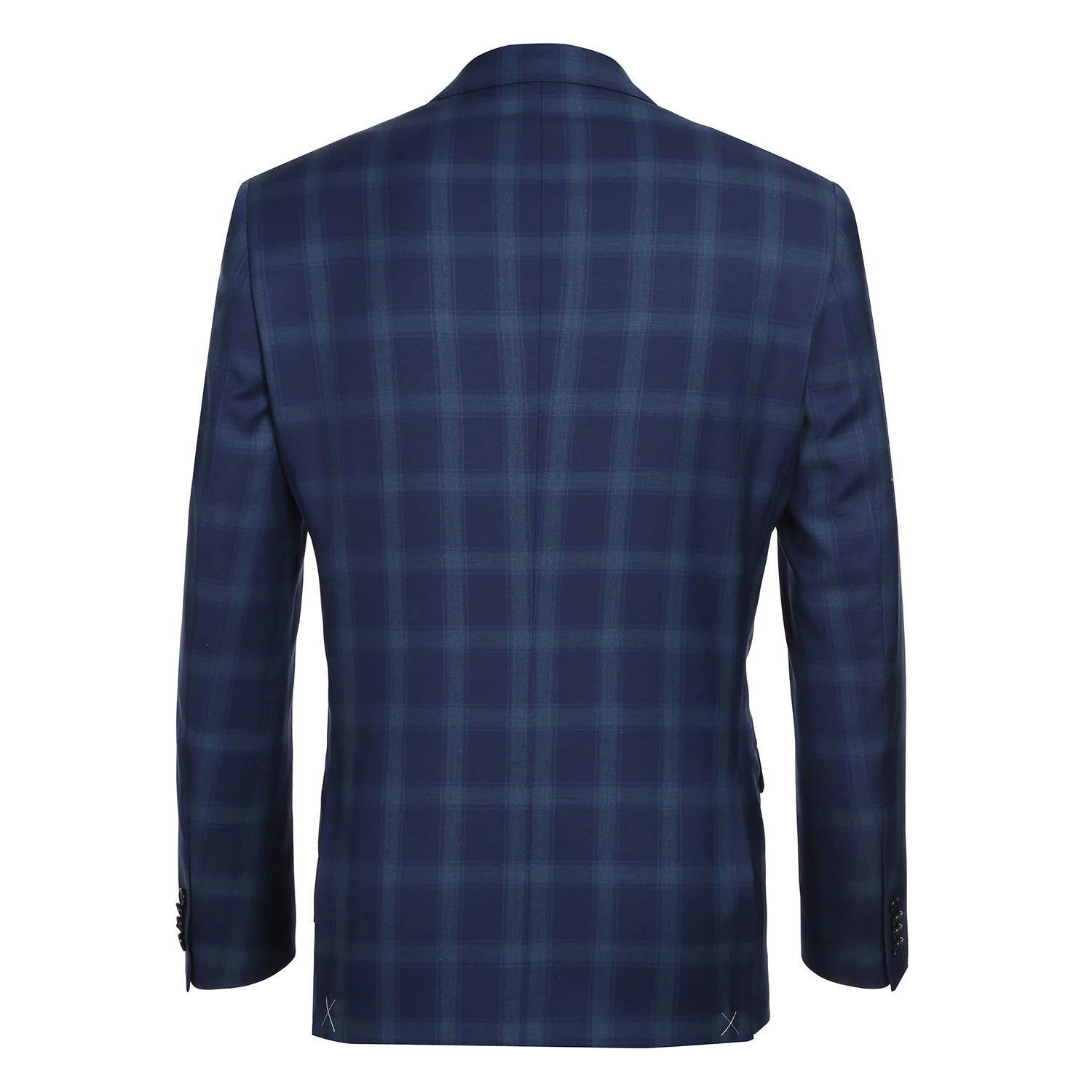 562-5 Men's Classic Fit Wool Checked Suits - Image 2