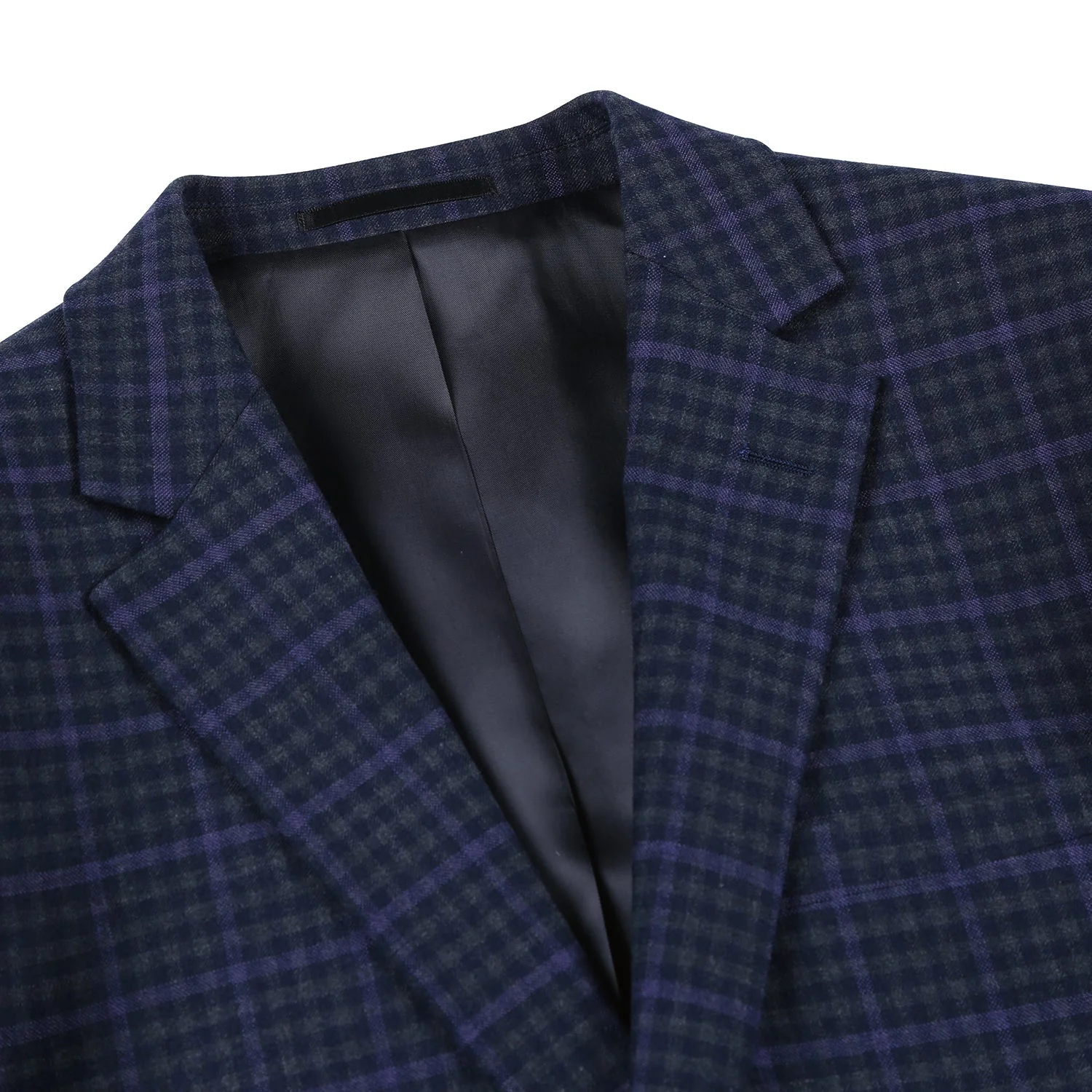 562-6 Men's Slim Fit Wool Stretch Checked Suits - Image 3