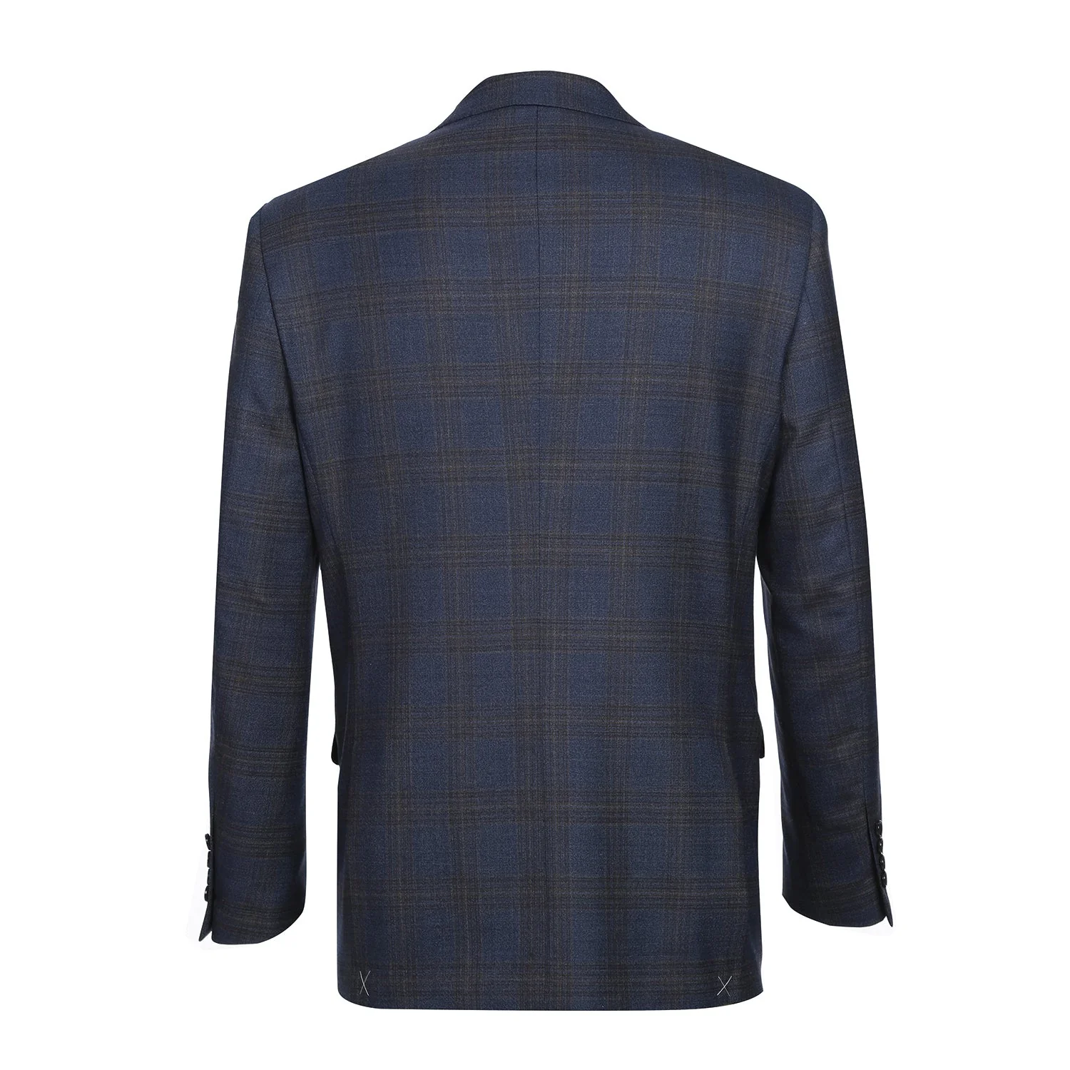 562-7 Men's 3-Piece Wool Stretch Checked Suits - Image 2