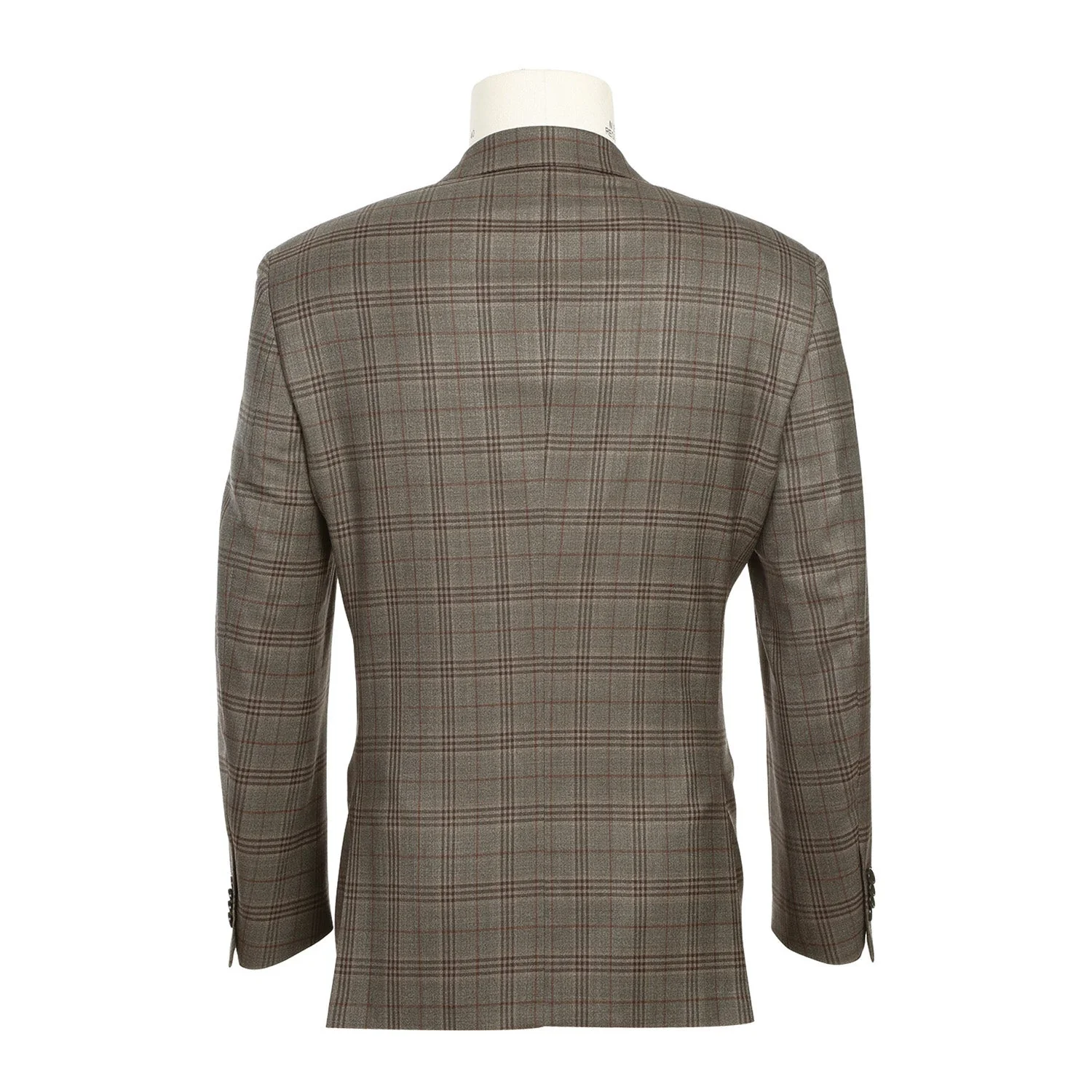 563-12 Men's Slim Fit Wool Checked Suits - Image 2