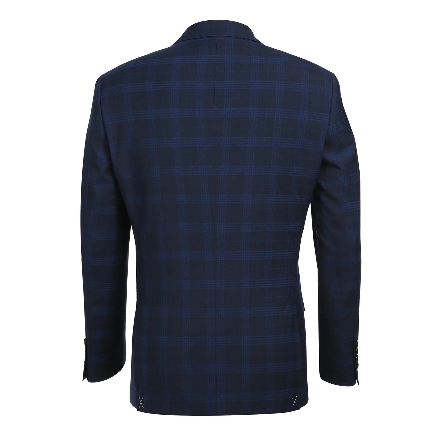 564-3 Men's Slim Fit Wool Blend Stretch Checked Suit - Image 2