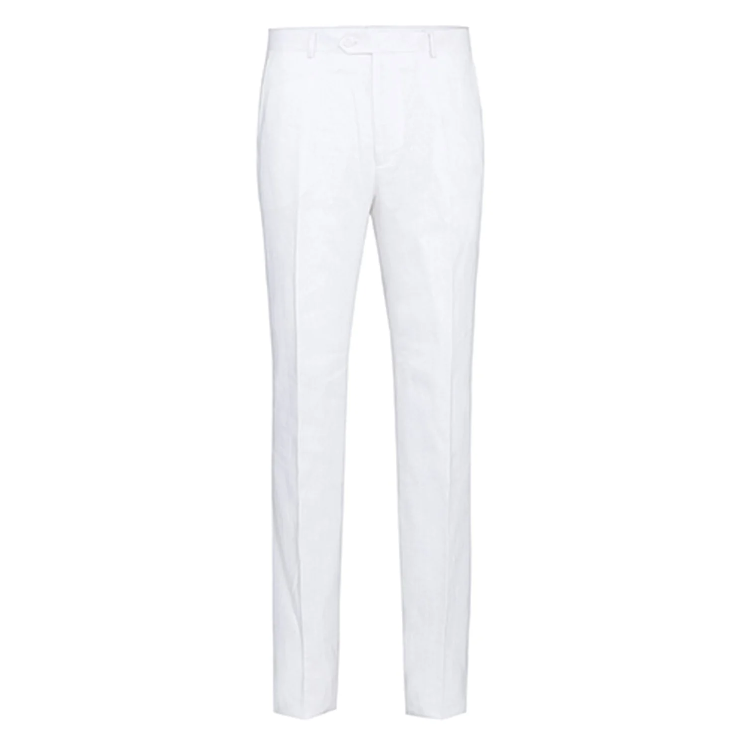 601-20 Men's Notch Lapels White Solid Linen Suits - Image 4