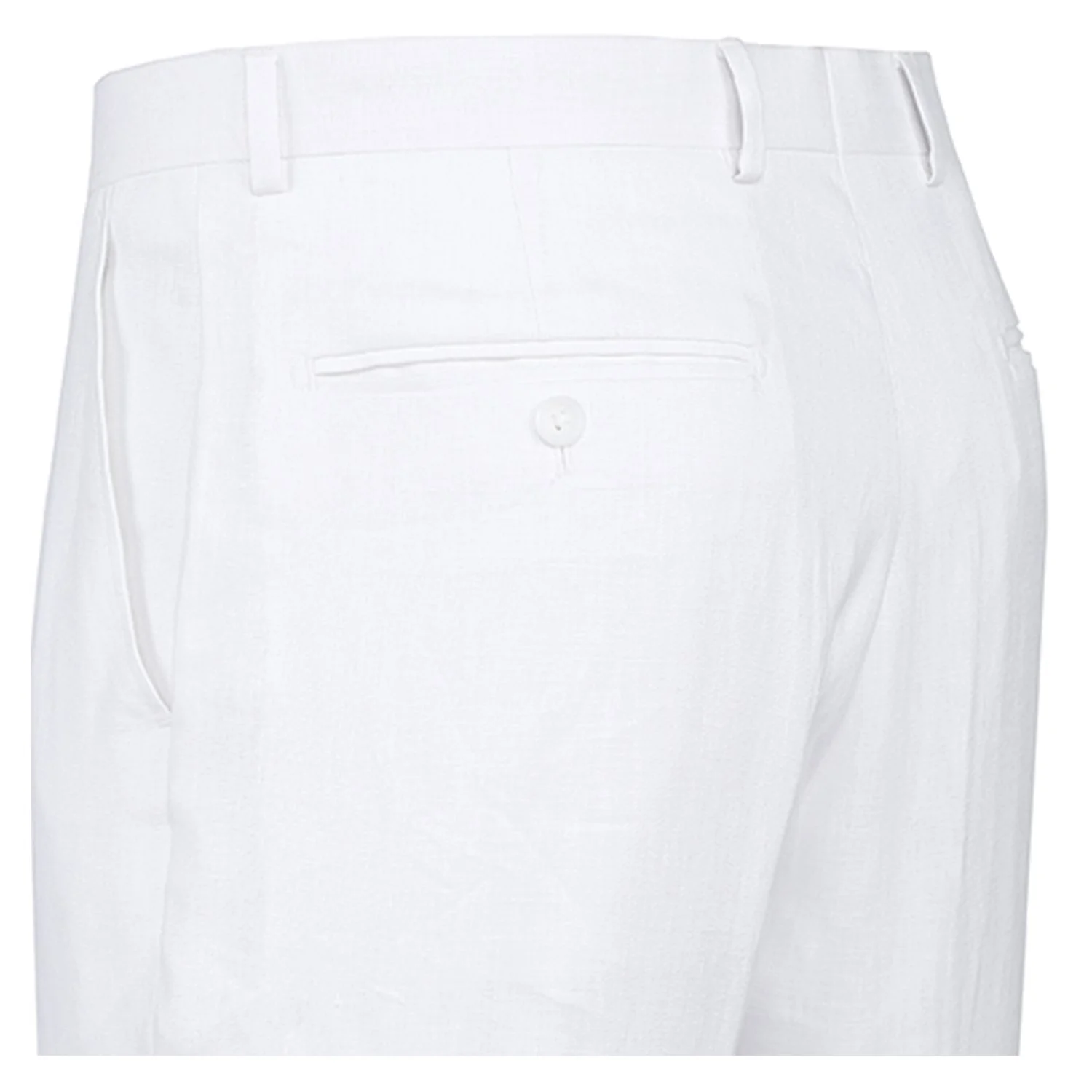 601-20 Men's Notch Lapels White Solid Linen Suits - Image 6