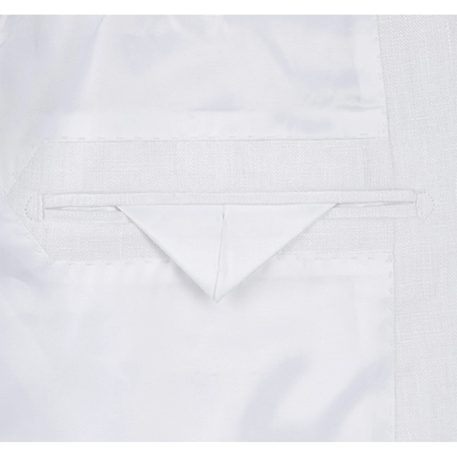 601-20 Men's Notch Lapels White Solid Linen Suits - Image 8