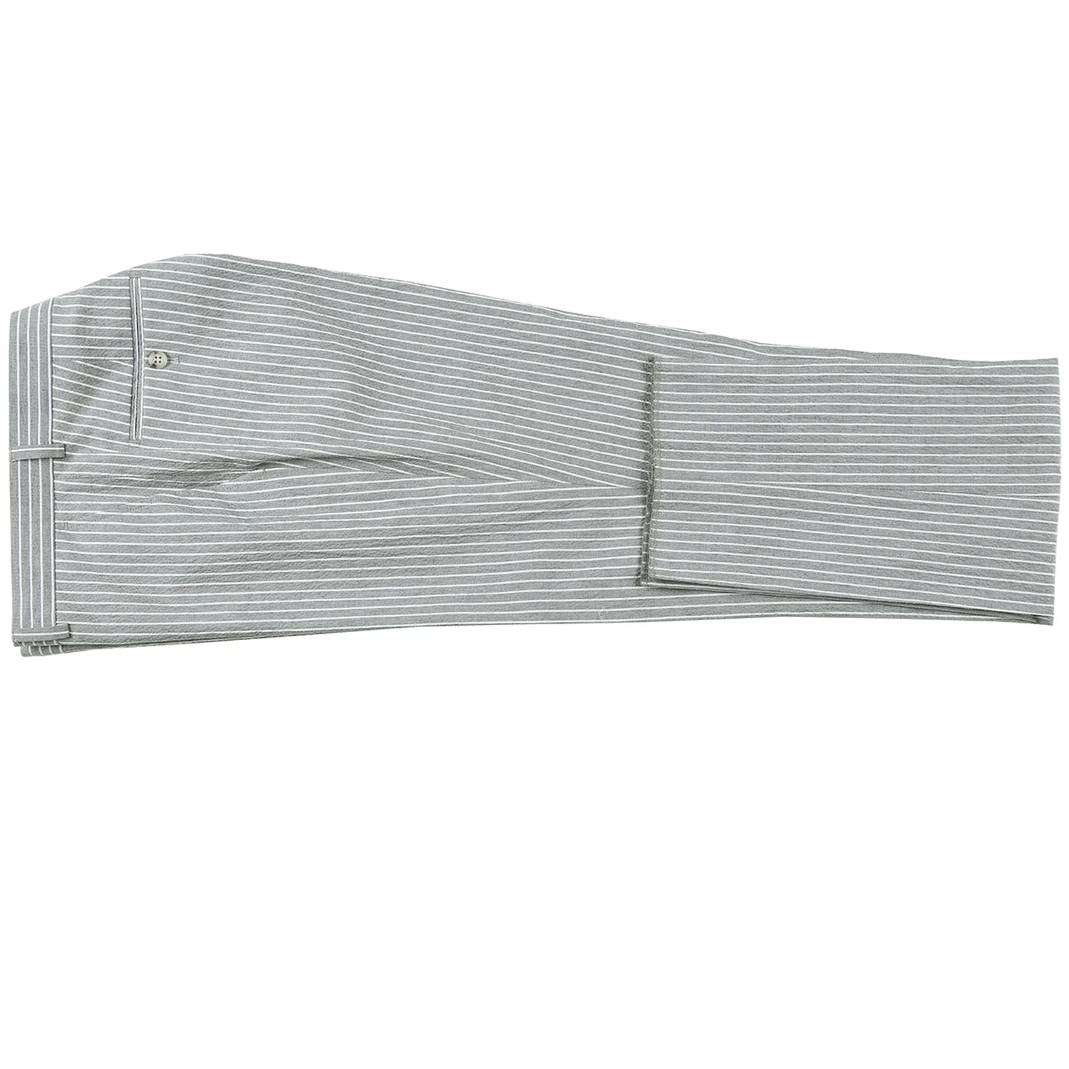 611-1 Men's Slim Fit Notch Lapels Gray Stripe Cotton Suits - Image 6