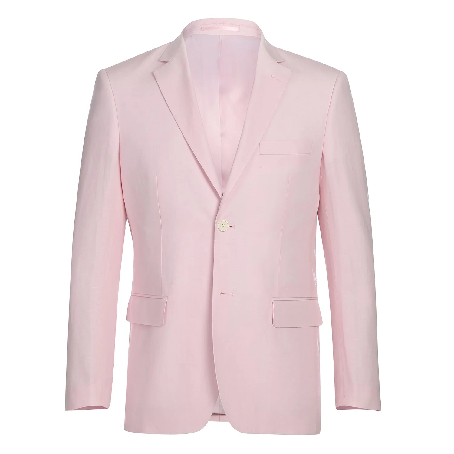 611-4 Men's New Slim Fit Checked Linen Suits - Image 2