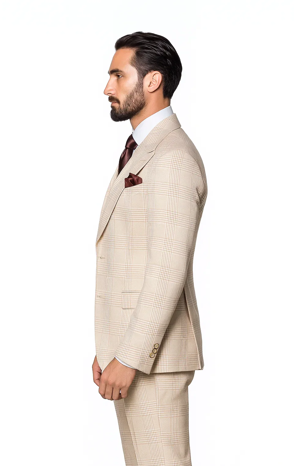 Suits With Baggy Pleated Pants - Wide Leg Pants 100% Wool - Classic Fit inac by Rossiman - Image 2