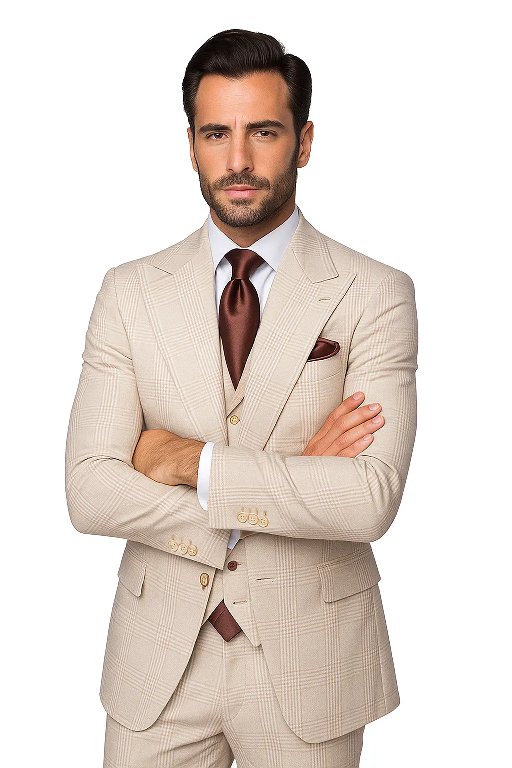 Suits With Baggy Pleated Pants - Wide Leg Pants 100% Wool - Classic Fit inac by Rossiman - Image 4