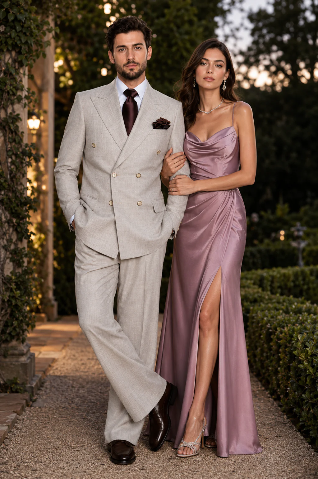 Suits With Baggy Pleated Pants - Wide Leg Pants 100% Wool - Classic Fit in  Light Brown Color by Rossiman - Image 6