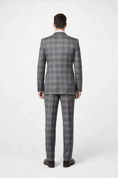 Suits With Baggy Pleated Pants - Wide Leg Pants 100% Wool - Classic Fit Single Breast Lapel Vest by Rossiman - Image 2