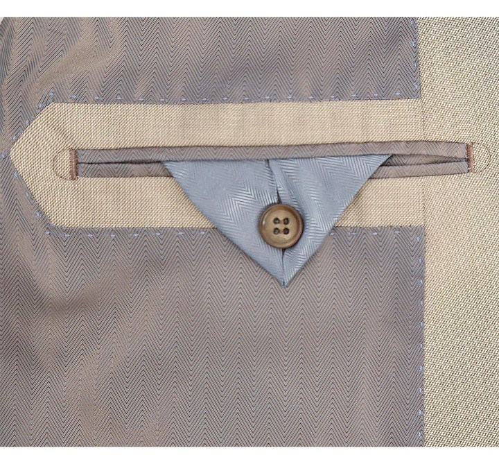Tan Suits For Wedding - Tan Groomsmen Suits - Tan Notch lapel Tuxedo - Image 2