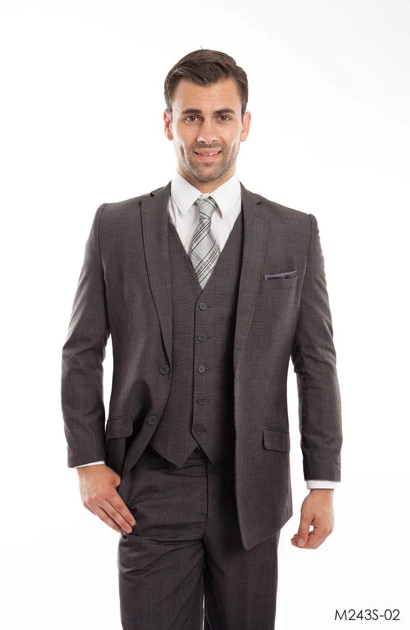 Tazio Men's 3-Piece Fit Glen Plaid Suit - Image 3