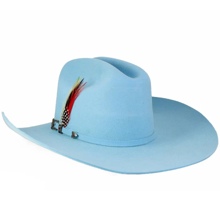 Texana para Mujer 100X Color Azul Cielo con Plumas STONE - Image 2
